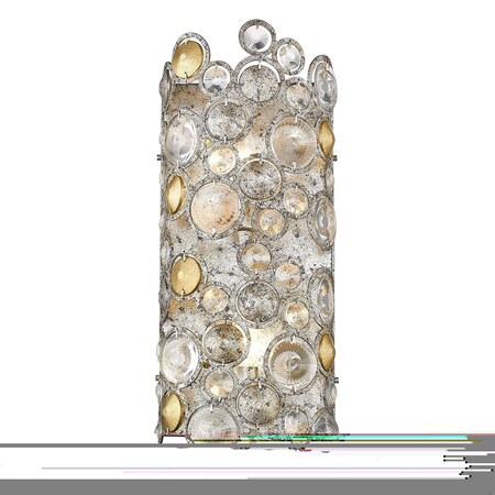 Homeroots 18 x 7.5 x 4 in. Vitozzi 2-Light Antique Silver Leaf Sconce 398447